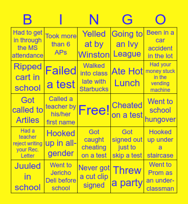 Jericho Bingo Card