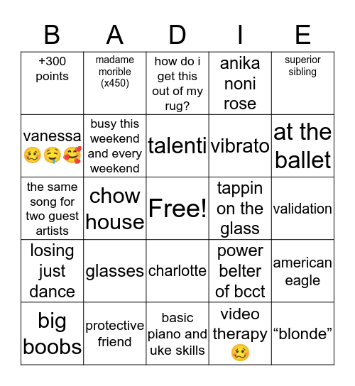 baddie banders Bingo Card