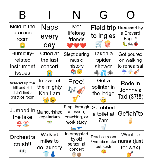 Brevard Bingo!!! Bingo Card