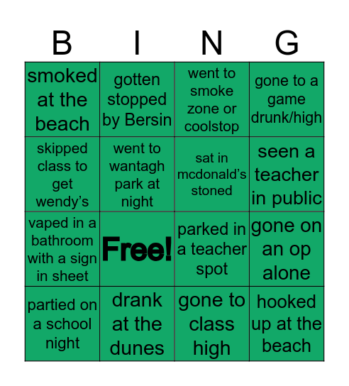 Seaford Bingo!🍻 Bingo Card