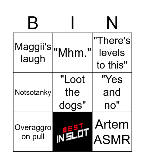 Best In Slot - Raid Bingo 1 Bingo Card