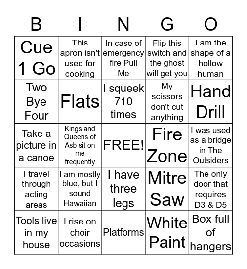 Scavenger Hunt Bingo Card