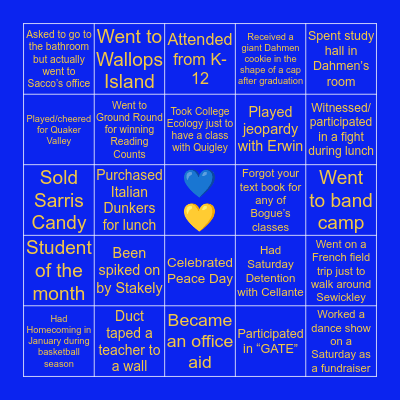 Cornell Bingo Card