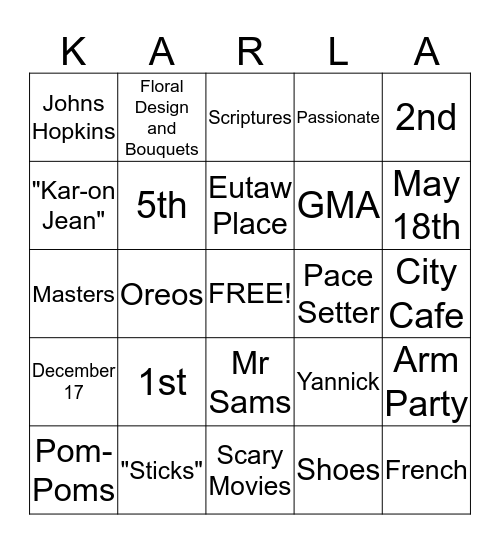 BIRTHDAY BINGO Card