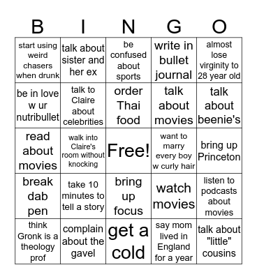 MEGAN TRAUDT BINGO Card