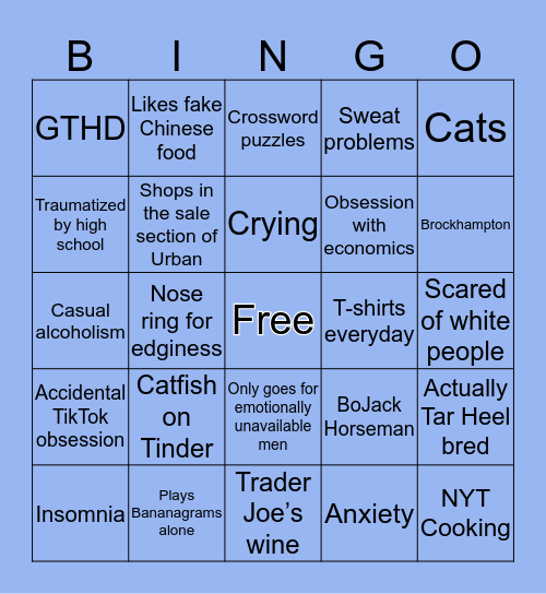 Angela Bingo Card