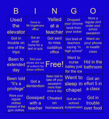WES Bingo Card