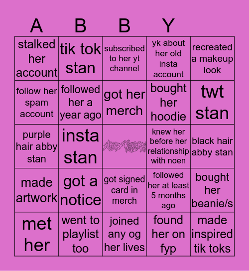 abby bias Bingo Card