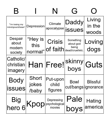 mosh’s brand bingo Card