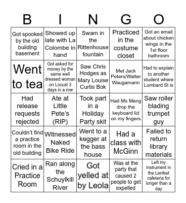Curtis Bingo Card