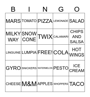 BIG FAT BINGO Card