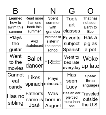 Untitled This is me! Bingo Card