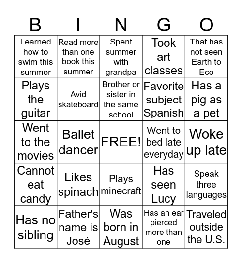 Untitled This is me! Bingo Card