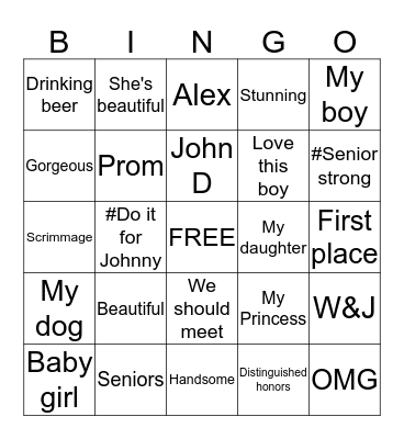 Diane & Jenn Bingo Card
