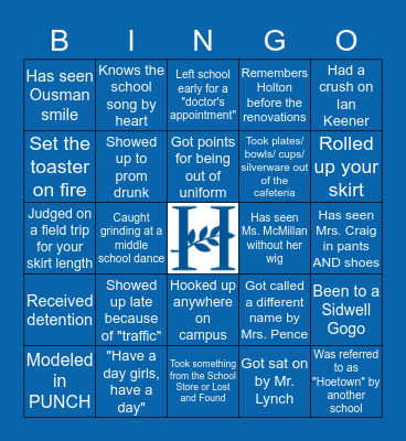 HOLTON-ARMS BINGO Card