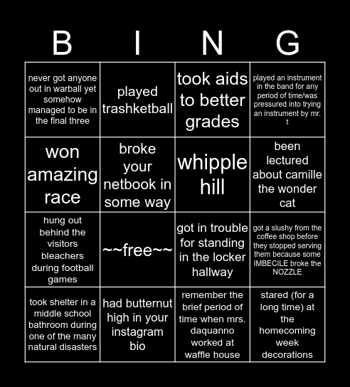 episcopal: middle school edition Bingo Card