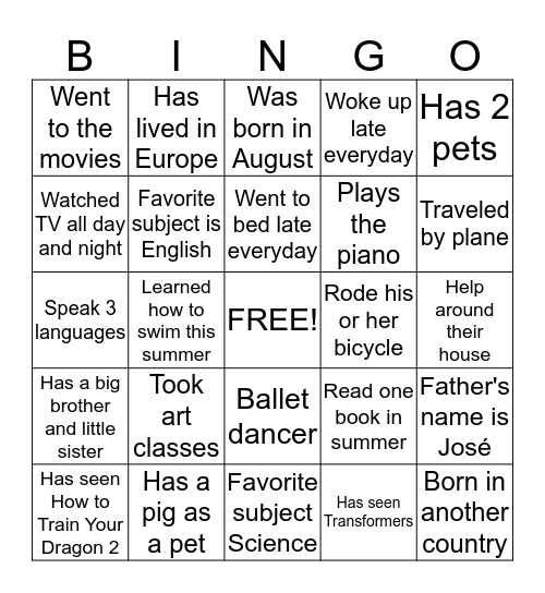 This is me! Bingo Card