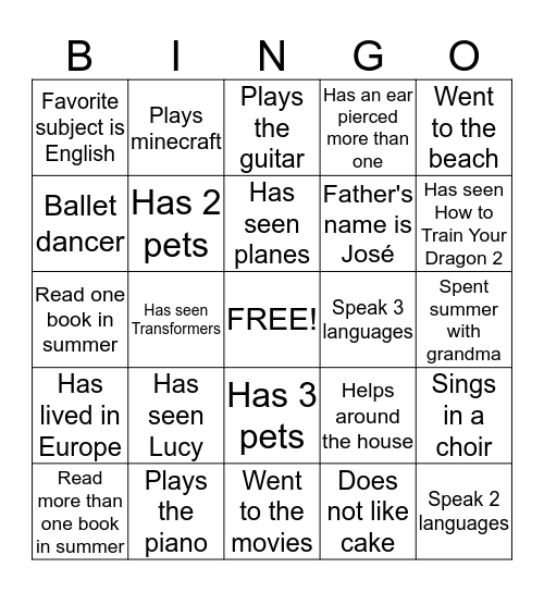 This is me! Bingo Card