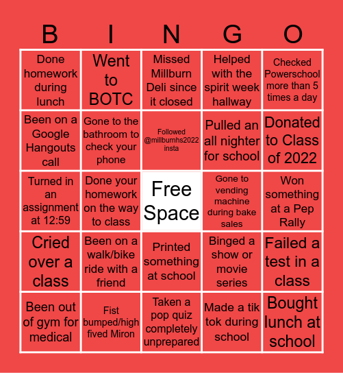 Class of 2020 Bingo [Quarantine] Bingo Card