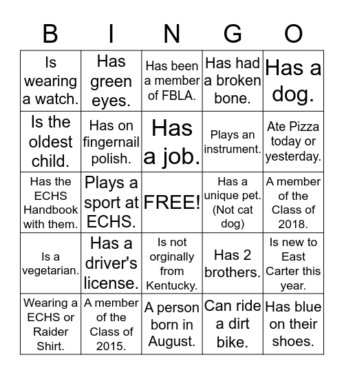 DO YOU KNOW YOUR PEERS? Bingo Card