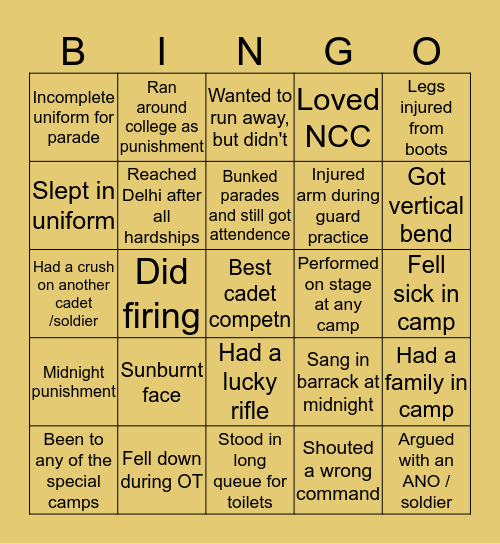 NCC Bingo Card