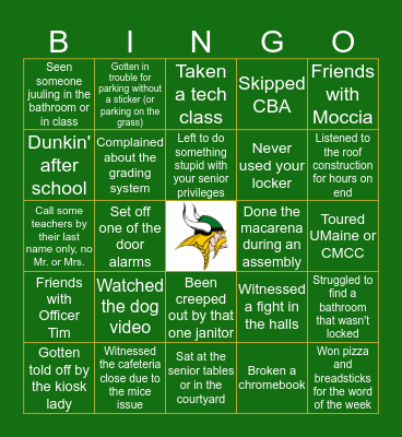 OHCHS Bingo Card