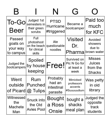 Dominica Ross Bingo #NotTheRemix Bingo Card