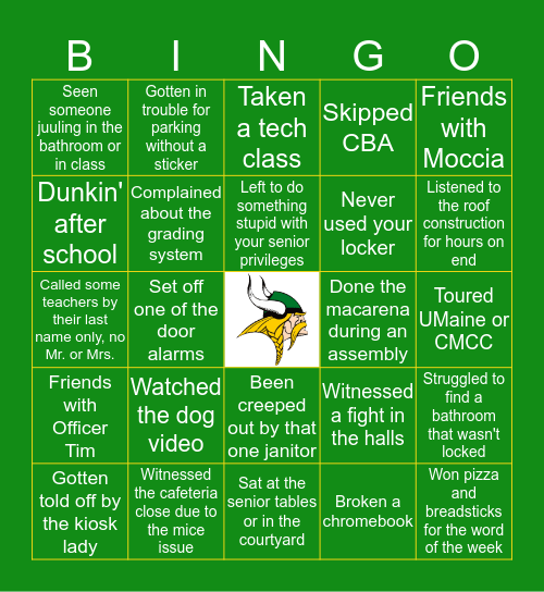 OHCHS Bingo Card