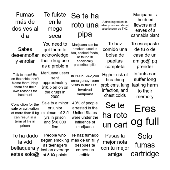 STONER BINGO Card