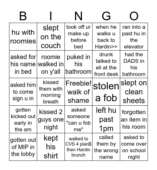 Calloway quiz (for Hardin girls only) Bingo Card