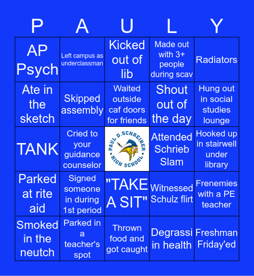 Schreiber Bingo Card