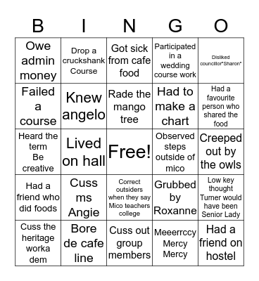 Mico University College Part 2 Bingo Card