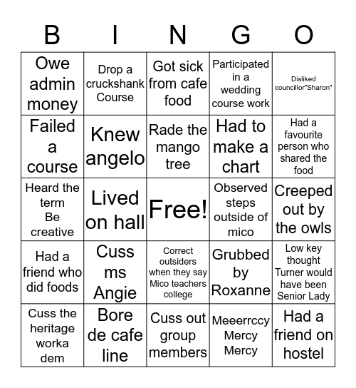 Mico University College Part 2 Bingo Card