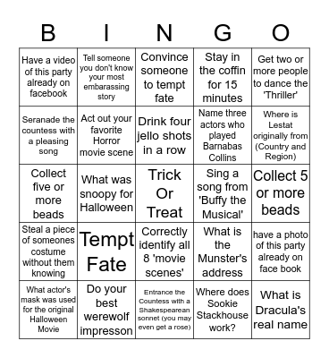 Halloween Bingo Card