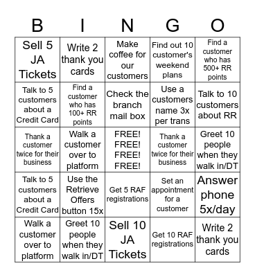 Teller Bingo Card
