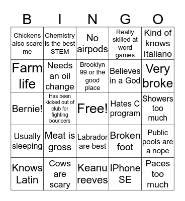 How Dana Are you Bingo Card