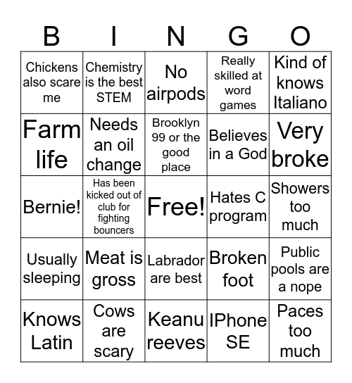 How Dana Are you Bingo Card