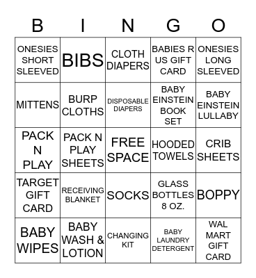 KENDRA AND ANTONIO'S BABY BINGO Card