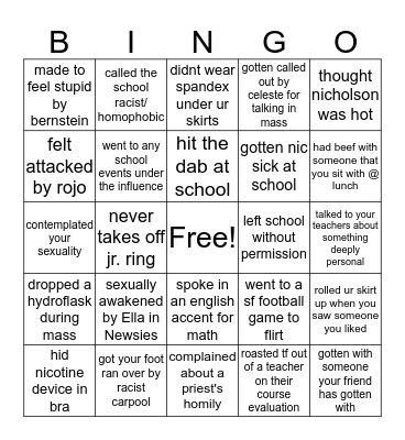 fsha Bingo Card
