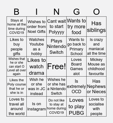 Darren Edition #1 Bingo Card