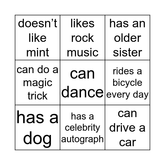 Find someone who... Bingo Card