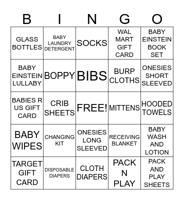 KENDRA AND ANTONIO'S BABY BINGO Card