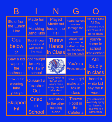 Whiteland High School Bingo Card