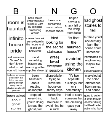 sessions spooky bingo!! Bingo Card
