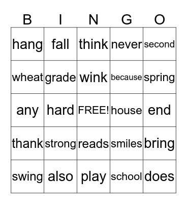 John's Bingo Card