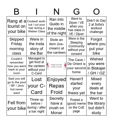 CoE BINGO Card