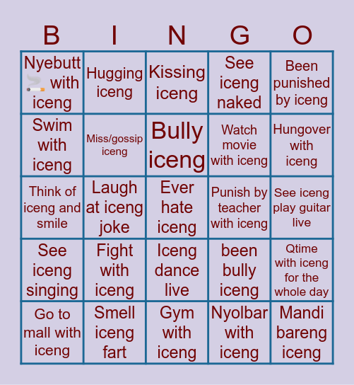Iceng experience! Bingo Card