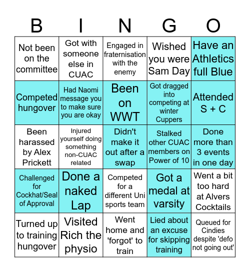 CUAC BINGO Card