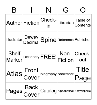 Library Bingo Card