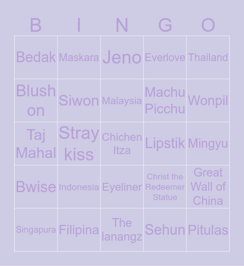 ♡ Bingo Card